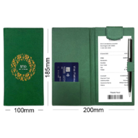 Personalized leather bill folder with pen holder