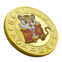 custom logo printed souvenir gold plated coin