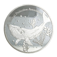 wholesale custom chrome plated silver whale mirror effect coin