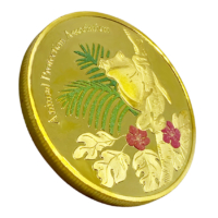 custom logo UV printed gold plated minting coin