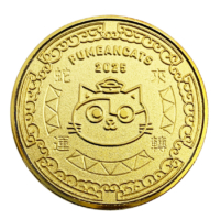 wholesale custom logo gold plated proof cat coin