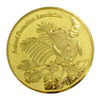 wholesale custom logo bright chrome gold souvenir coin