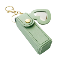 wholesale custom logo travel lipstick case with mini heart shaped mirror