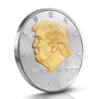 custom made Trump souvenir bright chrome plated minted coin