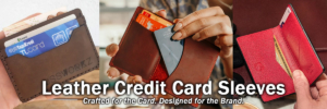 wholesale custom logo leather credit card sleeves