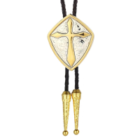 Wholesale Customized Christian Cross Two Tone Bolo Tie