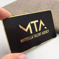 custom shine mirror logo gold metal business card