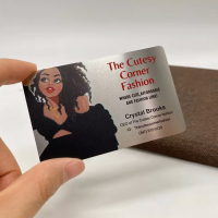 customized silkscreen printed logo metal stainless steel business metal card