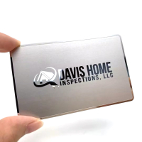 custom shiny logo credit card sized metal business card