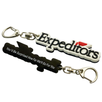 custom 2D logo promotional rubber keychains