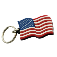 manufacturer custom 2D PVC America flag keychain