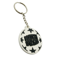 bespoke 2D round soft PVC rubber keychain