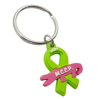 promotional custom soft PVC awareness ribbon keychain
