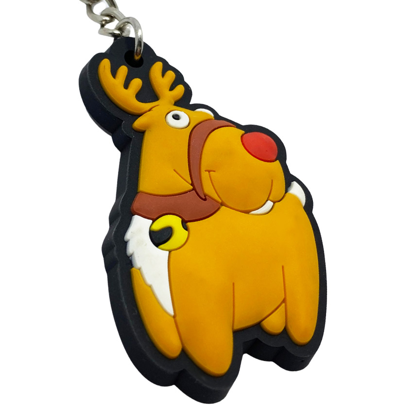 customized 3D logo soft PVC keychain