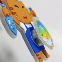 custom spinning logo rubber keychain