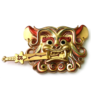 customized giant metal sword lion badge