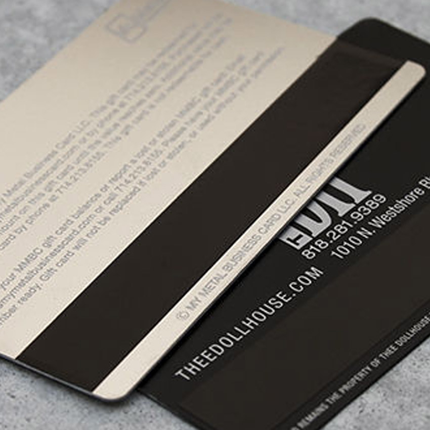 Custom Metal Card with Black Magnetic Stripe
