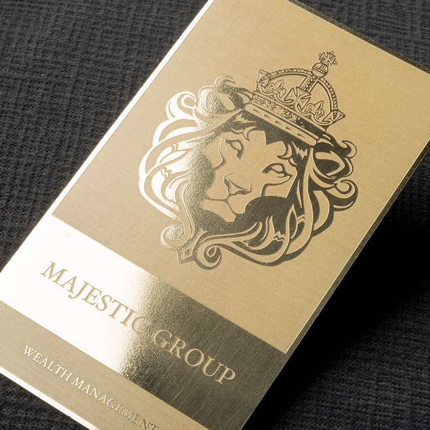 custom gold plated polished mirror effect metal card