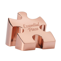 Laser-Engraved Rose Gold Finished Metal Puzzle Paperweight
