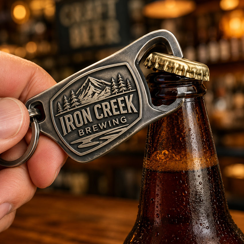 custom-metal-keychain-15 Custom bottle opener keychains for breweries, beverage brands, bars, and event giveaways