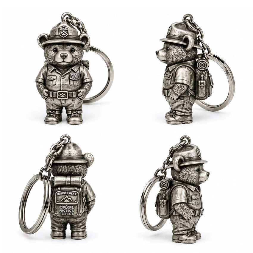 custom-metal-keychain-25 3D die cast mascot keychain with detailed character sculpture
