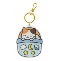 custom logo printed shaker keychain cat wholesale