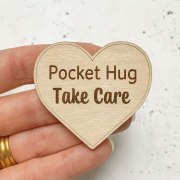 wholesale custom logo wooden pocket hug token coin