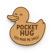 manufacturer cute duck wooden pocket hug token