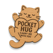 custom wooden cat pocket hug token