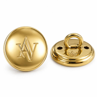 wholesale custom engraved logo gold plated brass metal buttons
