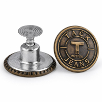 wholesale vintage style custom logo brass tack jeans buttons