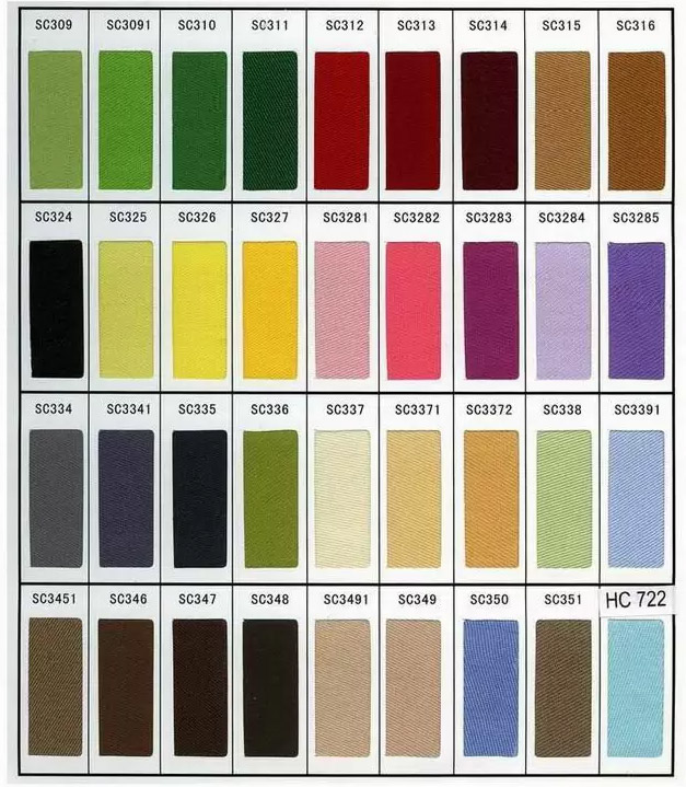 Fabric Color Chart 2 for Custom Embroidery Products