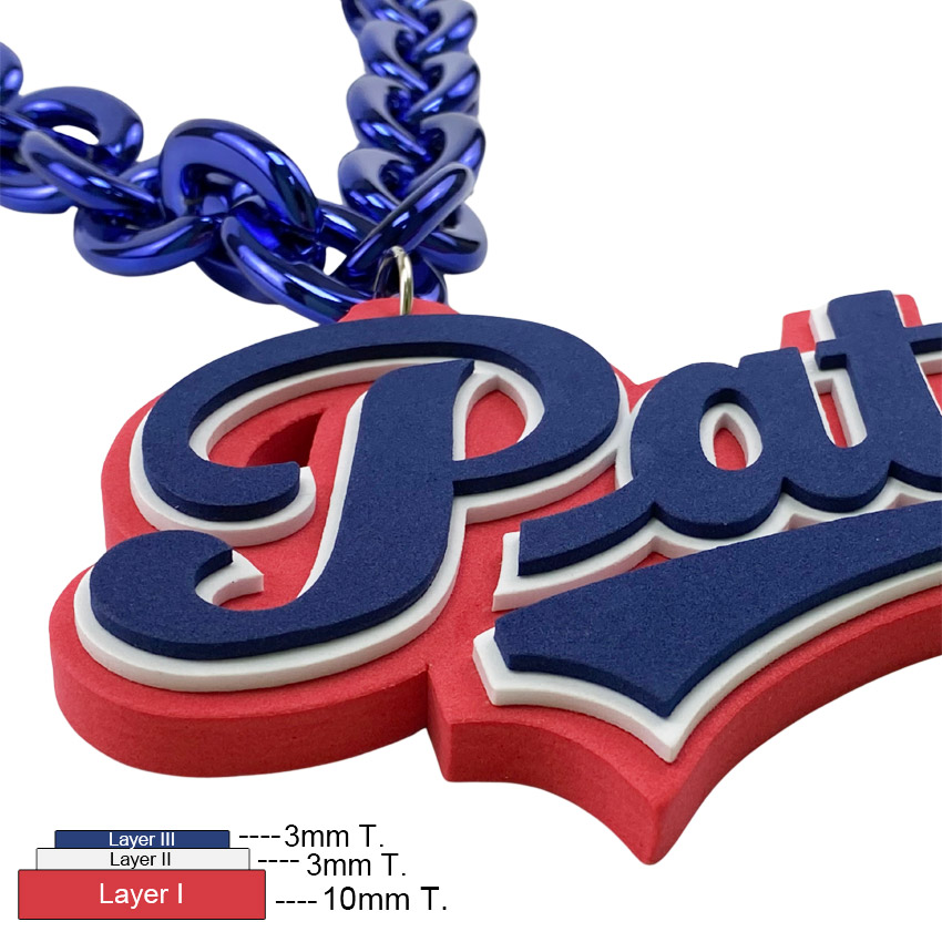 Multi-layer Foam 3D Logo Sports Giant Necklace Manufacturer