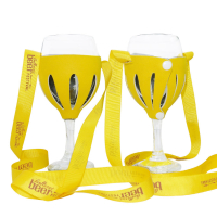 Custom Logo Printed Neoprene Wine Glass Holder Lanyards