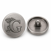 custom branded logo brushed zinc alloy shank buttons