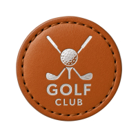 Personalize silver foil stamped logo luxurious leather golf ball markers