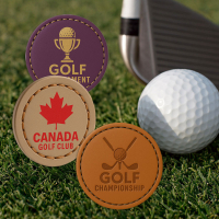 manufacturer custom logo branded leather ball markers