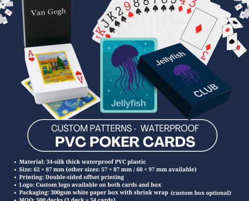 wholesale custom logo printed PVC poker playing cards