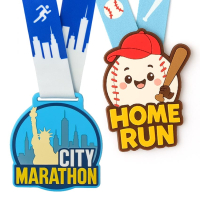 manufacturer custom rubber PVC medals for kid