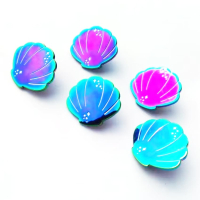 wholesale custom seashell rainbow plated enamel pins