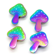 custom magic mushroom rainbow plated pins