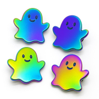 personalized rainbow plated enamel pin ghost