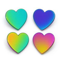 wholesale plain heart anodized rainbow plating lapel pins