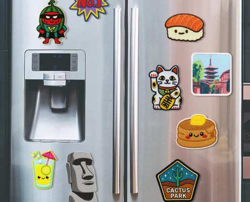 Custom logo embroidery souvenir fridge magnets