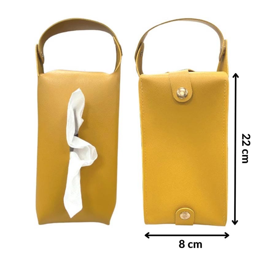 wholesale custom logo PU leather hanging tissue pouch