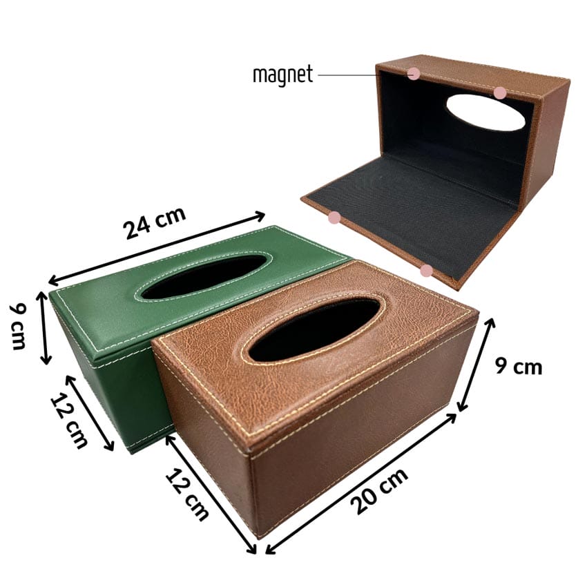 Custom Logo Rectangle PU Leather Tissue Box for Hotel