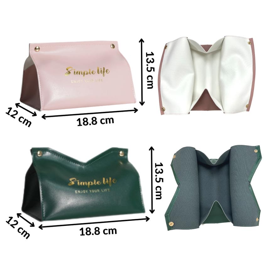 Custom Foil Stamped Logo PU Leather Tissue Box Covers