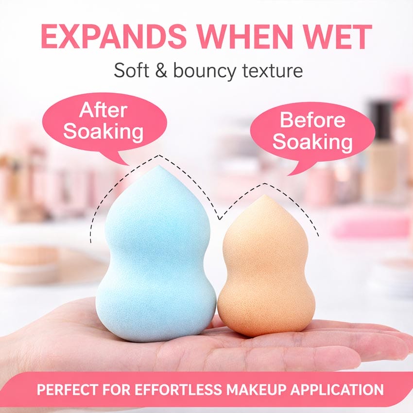 Custom Makeup Blender Sponge – Expands When Wet for Seamless Application