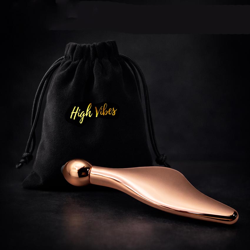 Custom branded logo beauty gift eye cream applicator tool with velvet bag