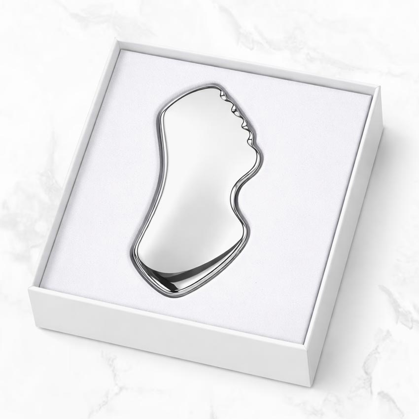 Custom laser engraved logo gua sha tool with Rigid Gift Box Packaging